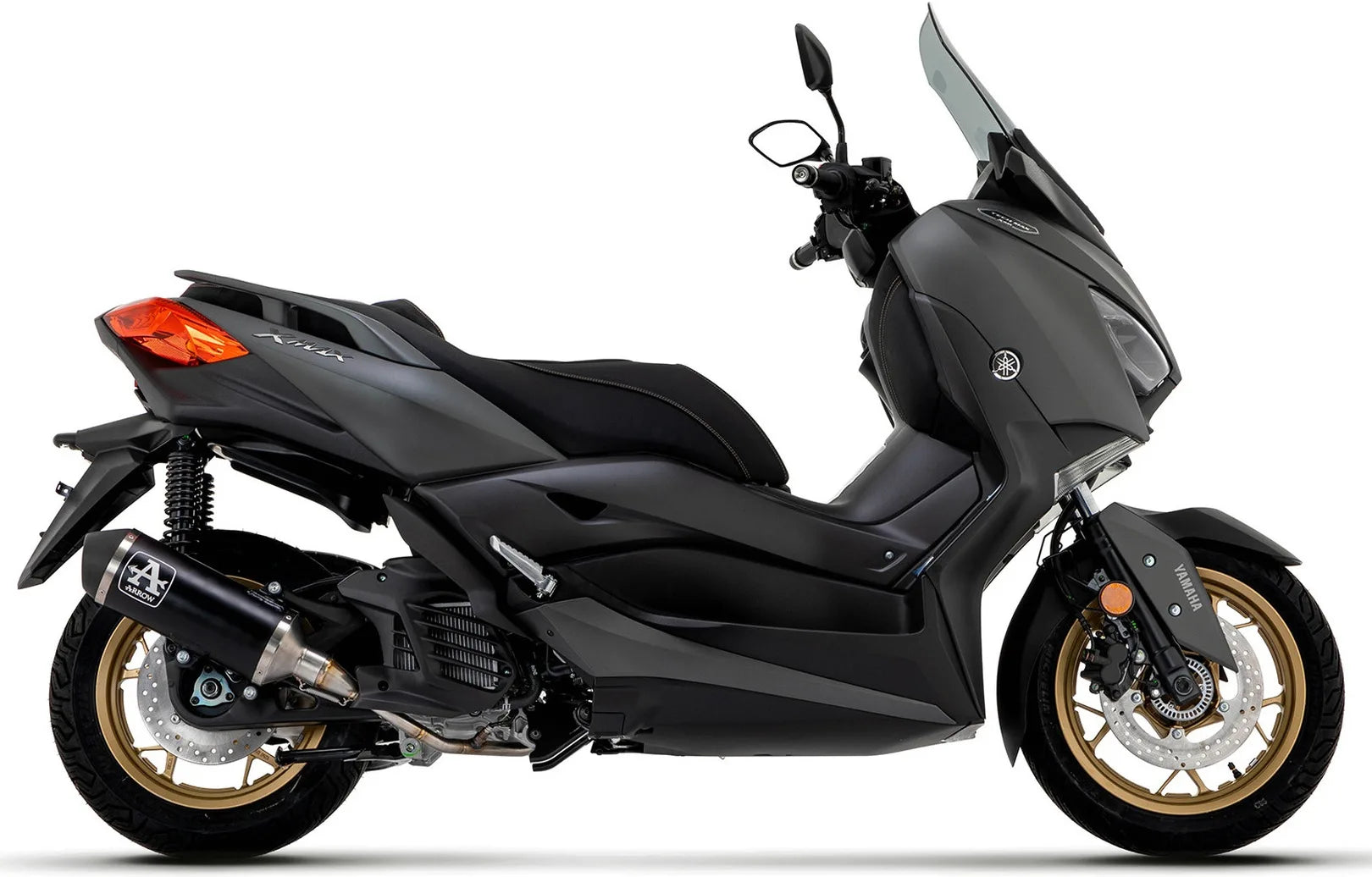 Complete Non-Catalytic Exhaust System With Sound Certification Urban Black Aluminium Stainless Steel Black - Arrow Special Parts Compatible With Yamaha X-Max 125 (2021-2024)