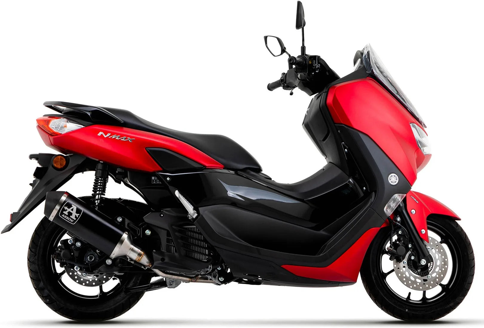 Complete Non-Catalytic Exhaust System With Sound Certification Urban Black Aluminium Stainless Steel Black - Arrow Special Parts Compatible With Yamaha N-Max 125 (2021-2024)
