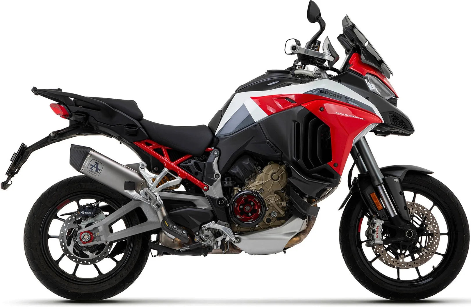 Exhaust Tip Without Sound Certification Veloce Titanium Carbon - Arrow Special Parts Compatible With Ducati Multistrada V4 1100 (2021-2024)