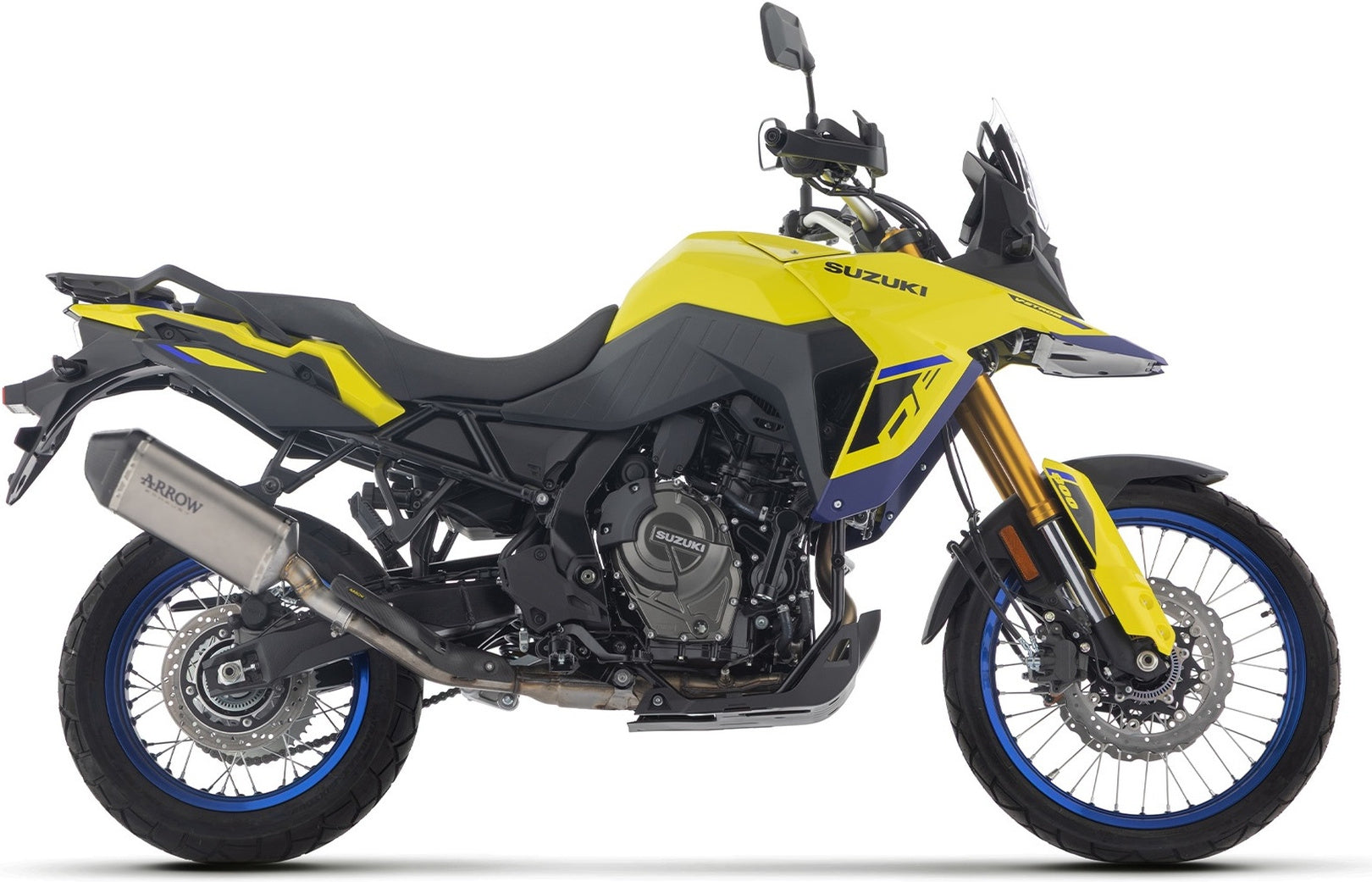 Complete Non-Catalytic Exhaust System With Sound Certification Explorer Titanium Carby End Cap - Arrow Special Parts Compatible With Suzuki V-Strom 800 De (2025-2026)
