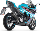 Complete Non-Catalytic Exhaust System With Sound Certification Indy-Race Evo Black Aluminium Carby End Cap - Arrow Special Parts Compatible With Cfmoto 450 Sr (2025-2026)