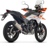 Complete Non-Catalytic Exhaust System With Sound Certification Indy-Race Evo Black Aluminium Carby End Cap - Arrow Special Parts Compatible With Ktm 390 Adventure R (2025-2026)