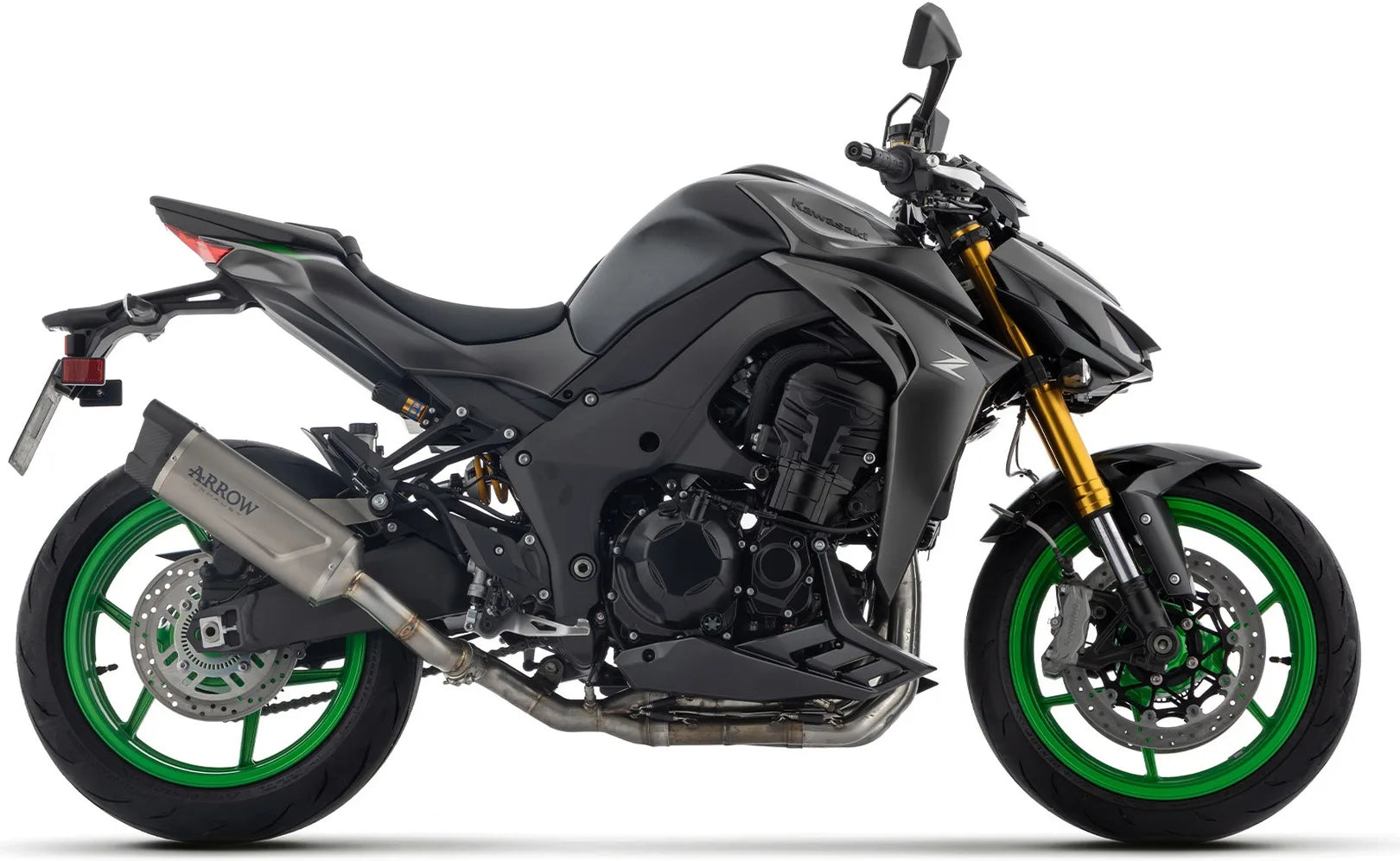 Complete Non-Catalytic Exhaust System With Sound Certification Indy-Race Evo Titanium Carby End Cap - Arrow Special Parts Compatible With Kawasaki Z 1100 (2025-2026)