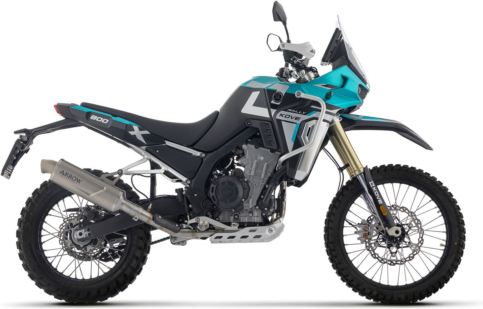 Complete Non-Catalytic Exhaust System With Sound Certification Indy-Race Evo Titanium - Arrow Special Parts Compatible With Kove Moto 800 X Pro (2025-2026)