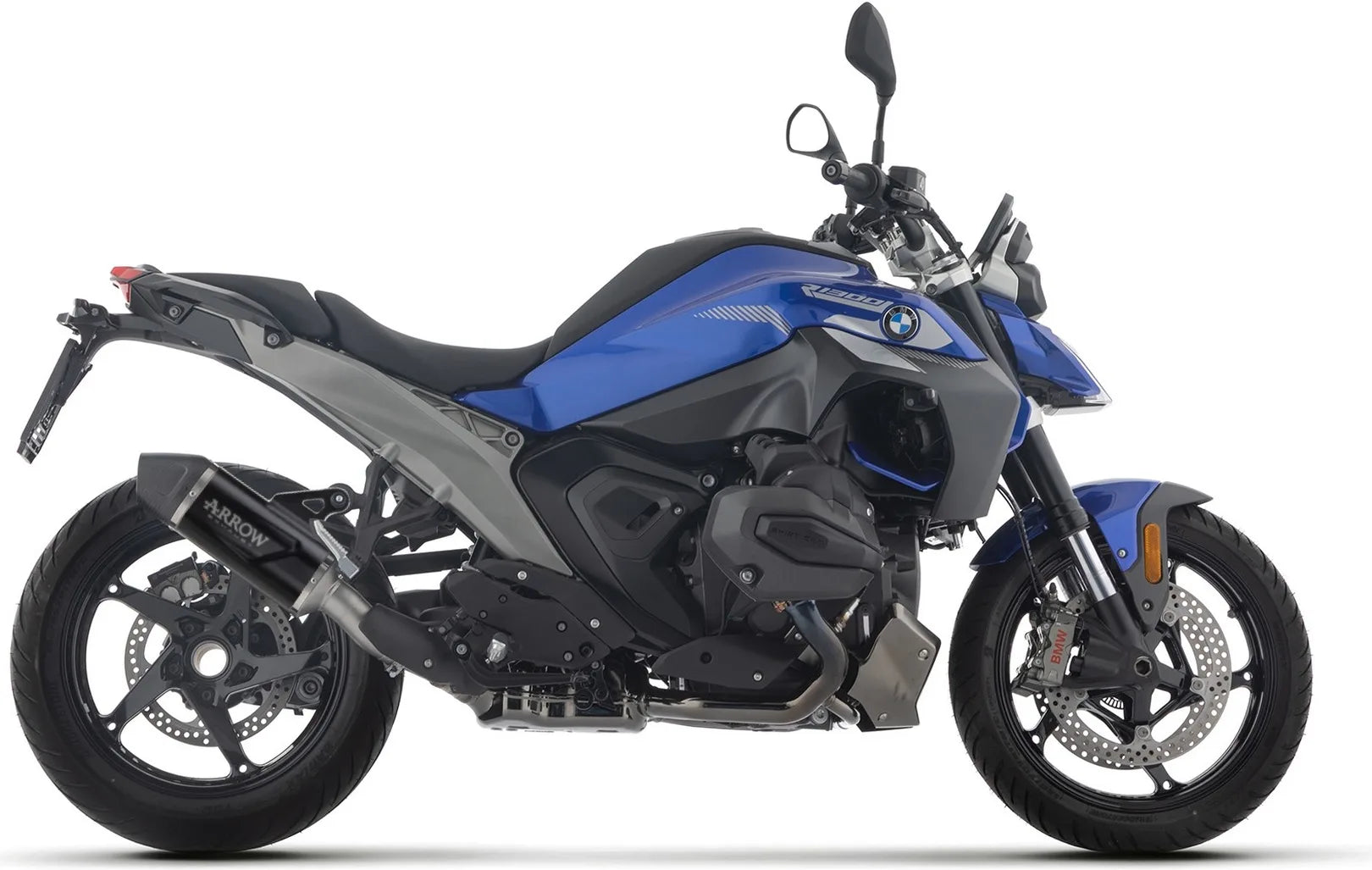 Complete Non-Catalytic Exhaust System With Sound Certification Indy-Race Evo Black Aluminium Carby End Cap - Arrow Special Parts Compatible With Bmw R 1300 (2025-2026)