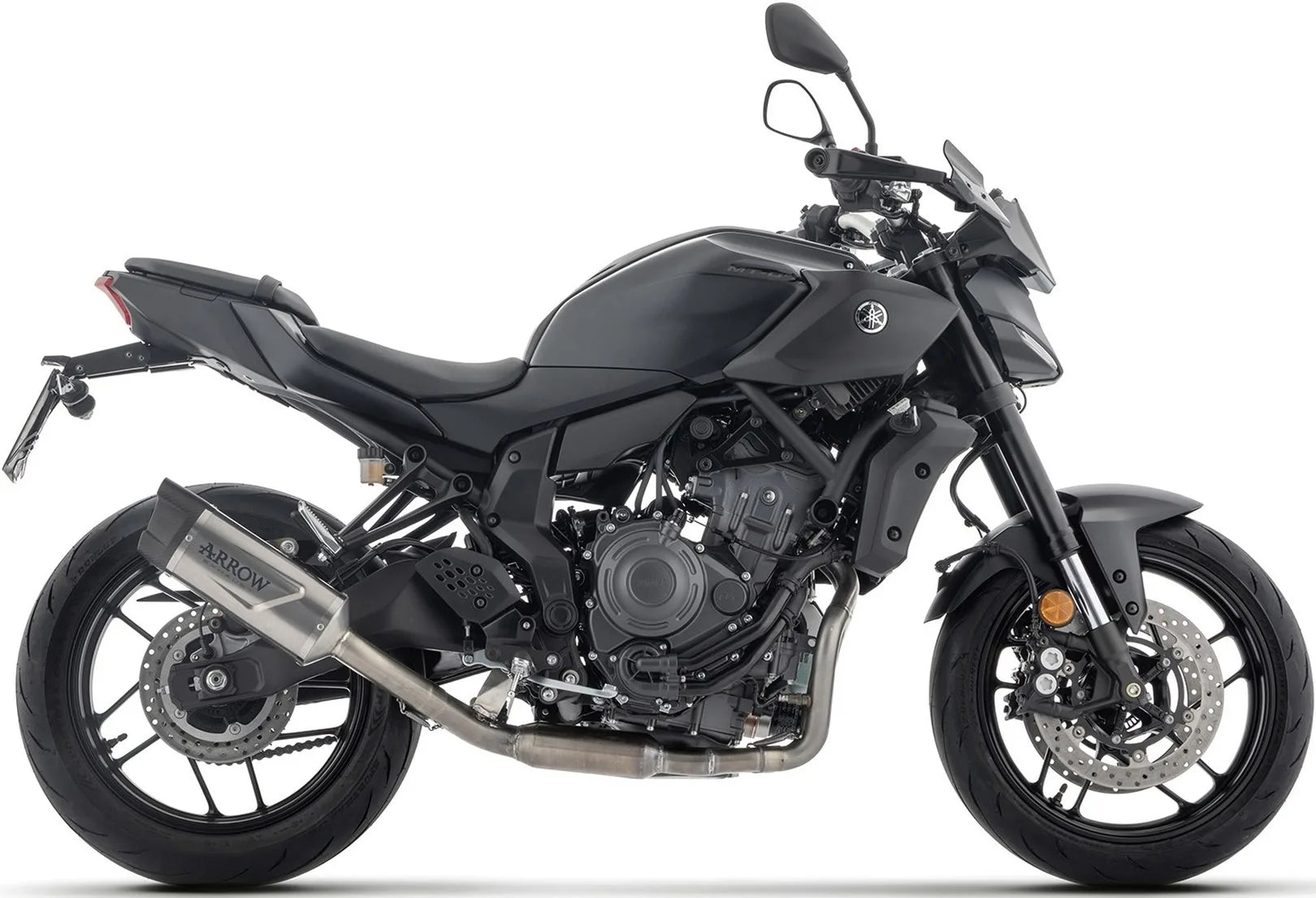 Complete Catalytic Exhaust System With Sound Certification Indy-Race Evo Titanium Carby End Cap - Arrow Special Parts Compatible With Yamaha Mt-07 (2025-2026)