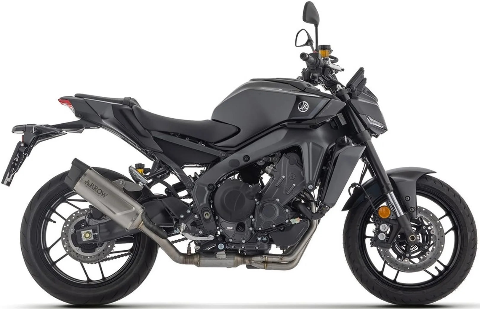 Complete Non-Catalytic Exhaust System With Sound Certification Indy-Race Evo Titanium Carby End Cap - Arrow Special Parts Compatible With Yamaha Mt-09 35Kw (2024-2026)