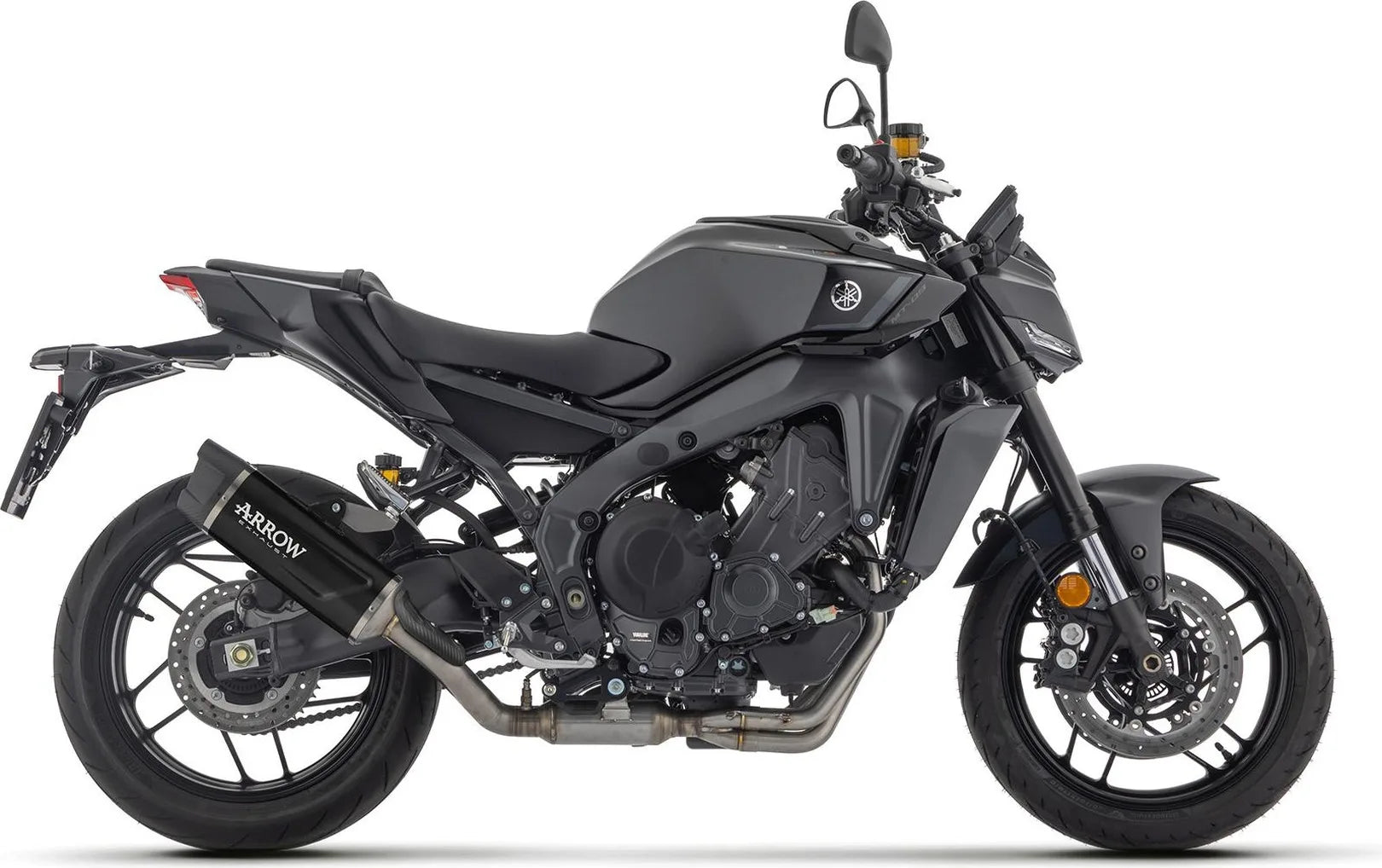 Complete Exhaust System Without Catalytic Converter And Without Sound Certification Indy-Race Evo Black Aluminium Carbon - Arrow Special Parts Compatible With Yamaha Mt-09 Sp (2024-2026)
