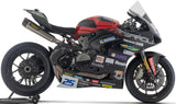 Complete Exhaust System Without Catalytic Converter And Without Sound Certification Indy-Race Competition Evo 2 Titanium Carby End Cap - Arrow Special Parts Compatible With Ducati Panigale V2 (2020-2024)