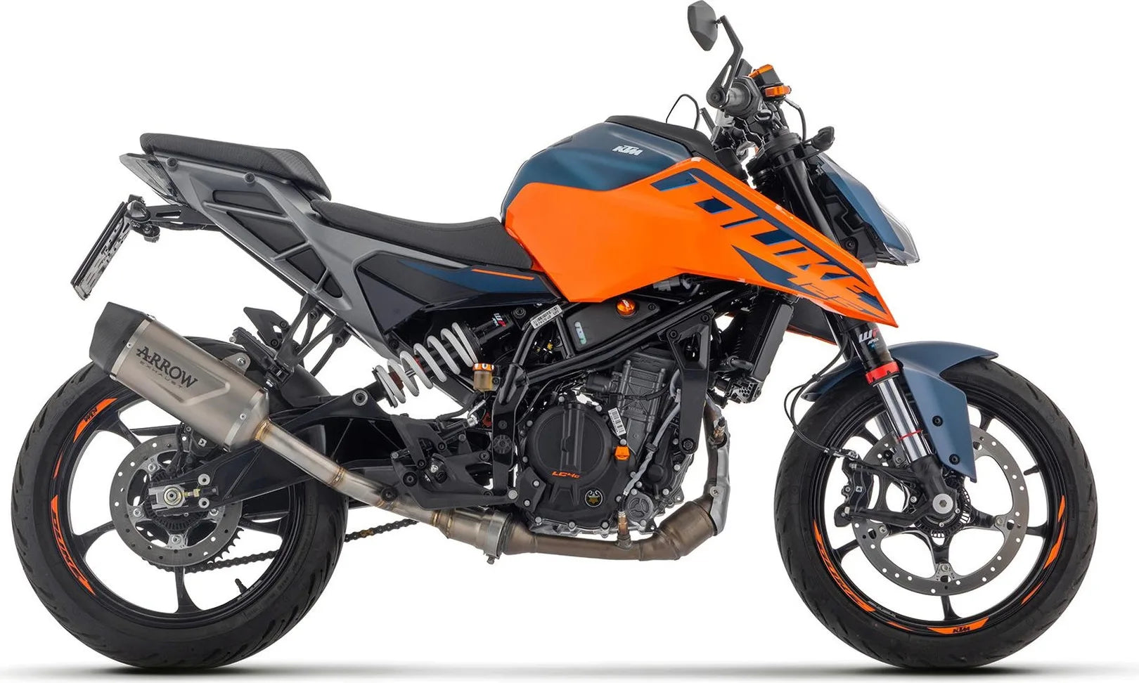Exhaust Tip With Noise Certification Indy-Race Titanium Carbon - Arrow Special Parts Compatible With Ktm 125 Duke (2024-2026)
