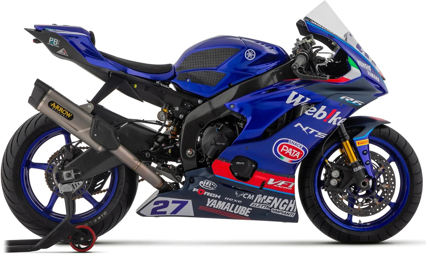 Complete Exhaust System Without Catalytic Converter And Without Sound Certification Indy-Race Evo Competition Evo Full Titanium Carbon - Arrow Special Parts Compatible With Yamaha Yzf-R6 (2017-2024)
