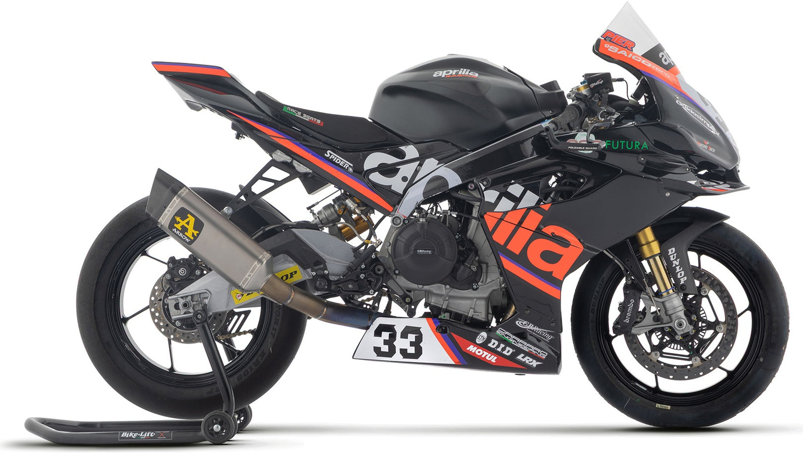 Complete Exhaust System Without Catalytic Converter And Without Sound Certification Pista Competition Sport Bike Titanium Carby End Cap - Arrow Special Parts Compatible With Aprilia Rs 660 (2025-2026)