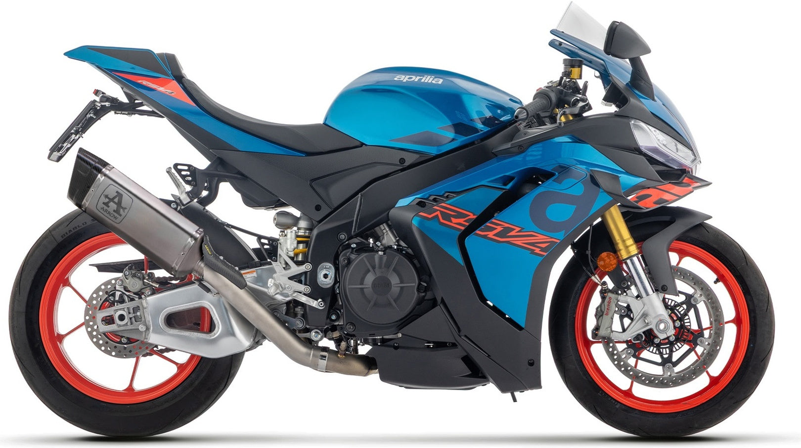 Complete Exhaust System Without Catalytic Converter And Without Sound Certification Pista Titanium Carby End Cap - Arrow Special Parts Compatible With Aprilia Rsv4 (2025-2026)