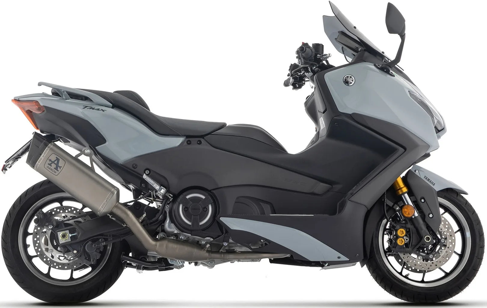 Complete Exhaust System Without Catalytic Converter And Without Sound Certification Pista Titanium Carby End Cap - Arrow Special Parts Compatible With Yamaha T-Max 560 (2025-2026)
