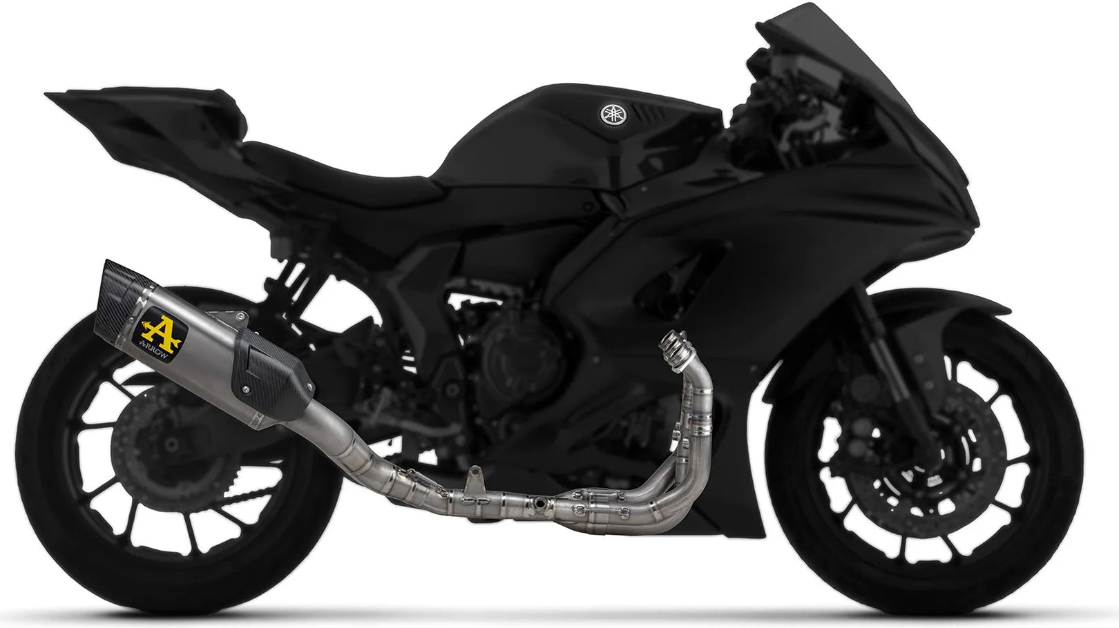 Complete Exhaust System Without Catalytic Converter And Without Sound Certification Pista Competition Titanium Carby End Cap - Arrow Special Parts Compatible With Yamaha Yzf R9 (2025)