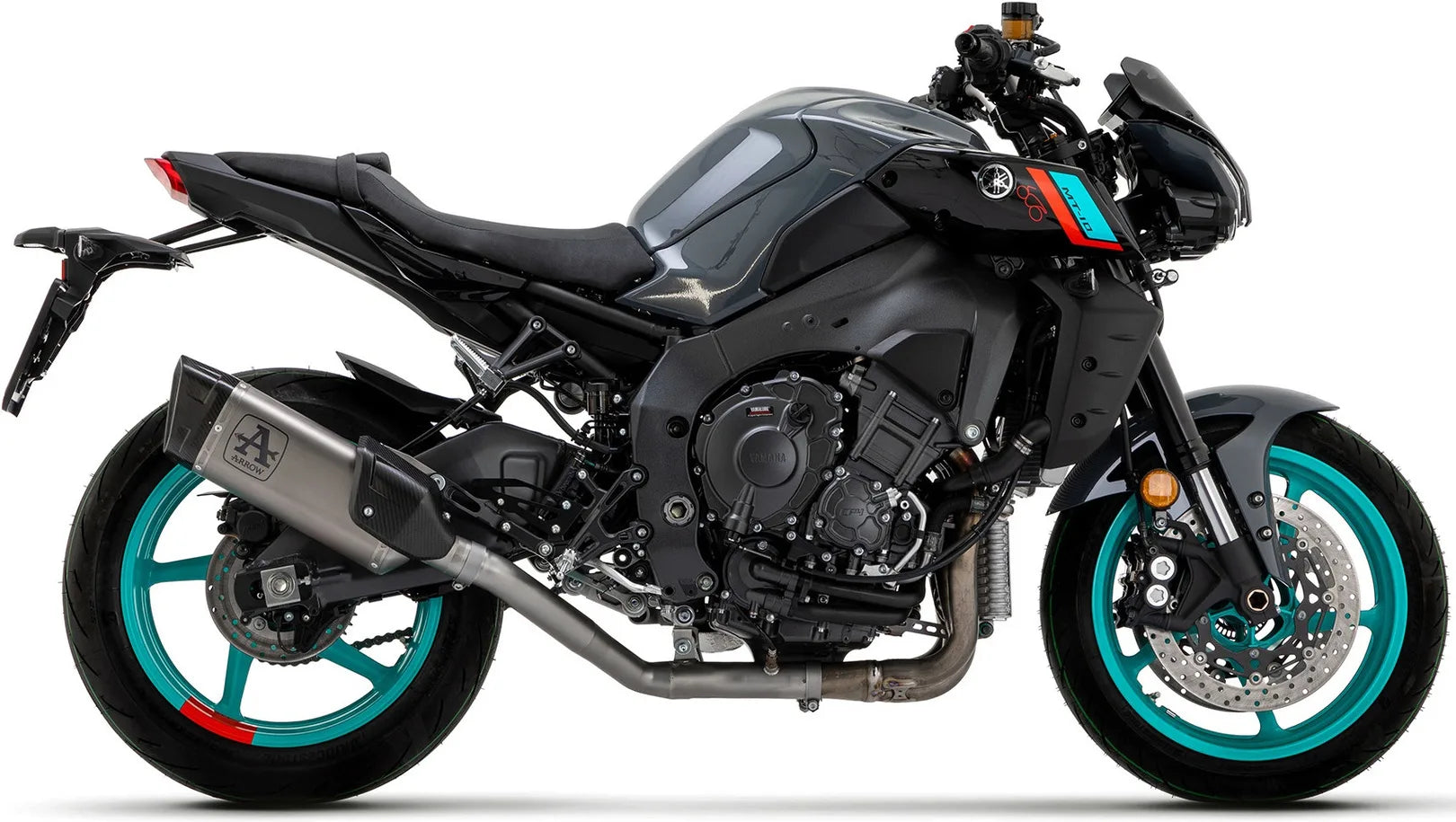 Complete Exhaust System Without Catalytic Converter And Without Sound Certification Pista Titanium Carbon - Arrow Special Parts Compatible With Yamaha Mt-10 (2022-2024)