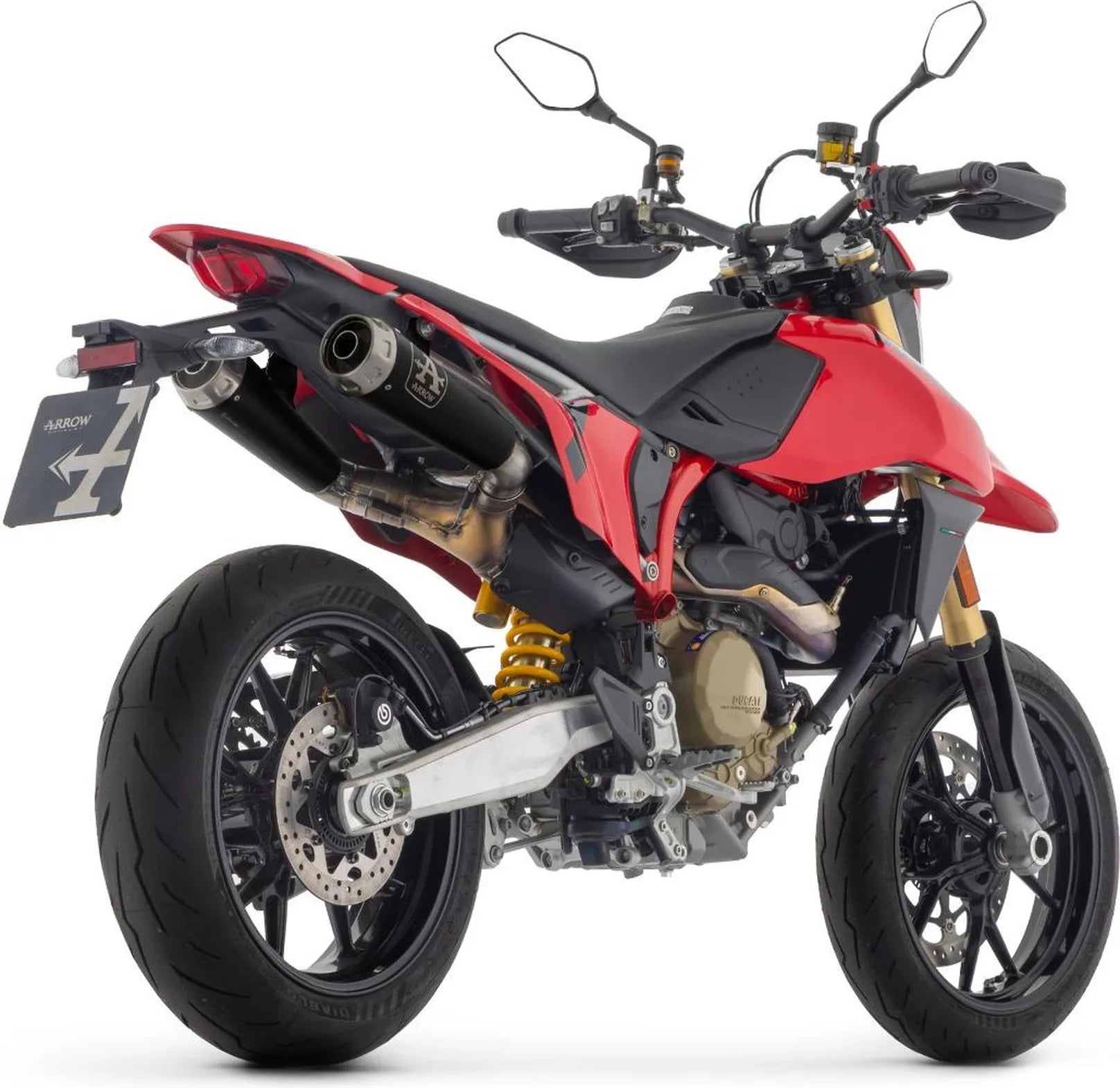 Exhaust Tip With Noise Certification Pro-Race Black Stainless Steel - Arrow Special Parts Compatible With Ducati Hypermotard 698 Mono (2024-2025)