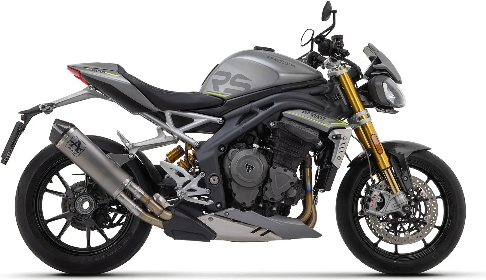 Exhaust Tip With Noise Certification Race-Tech Titanium Carbon - Arrow Special Parts Compatible With Triumph Speed Triple 1200 Rs (2021-2024)