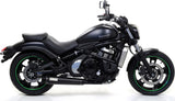 Complete Catalytic Exhaust System With Sound Certification Rebel Black Aluminium Carbon - Arrow Special Parts Compatible With Kawasaki Vulcan 650 S (2021-2024)