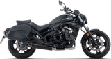 Complete Catalytic Exhaust System With Sound Certification Rebel Black Stainless Steel Steel Black End Cap - Arrow Special Parts Compatible With Kawasaki Vulcan 650 S (2025-2026)