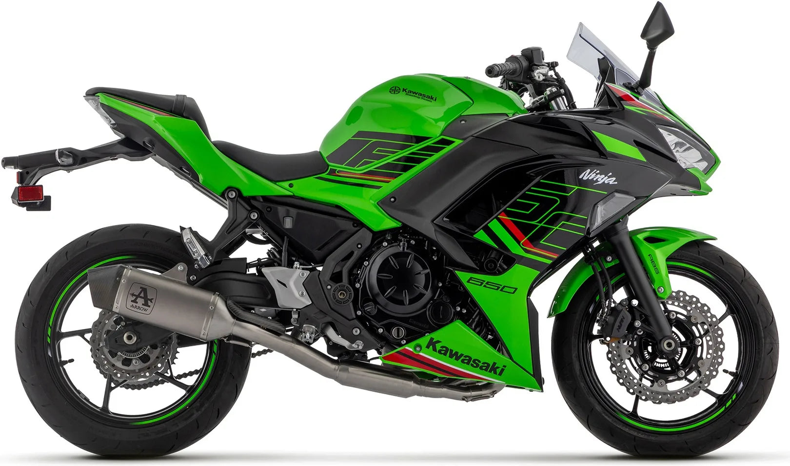 Complete Catalytic Exhaust System With Sound Certification Veloce Titanium Carby End Cap - Arrow Special Parts Compatible With Kawasaki Z 650 35Kw (2024-2026)