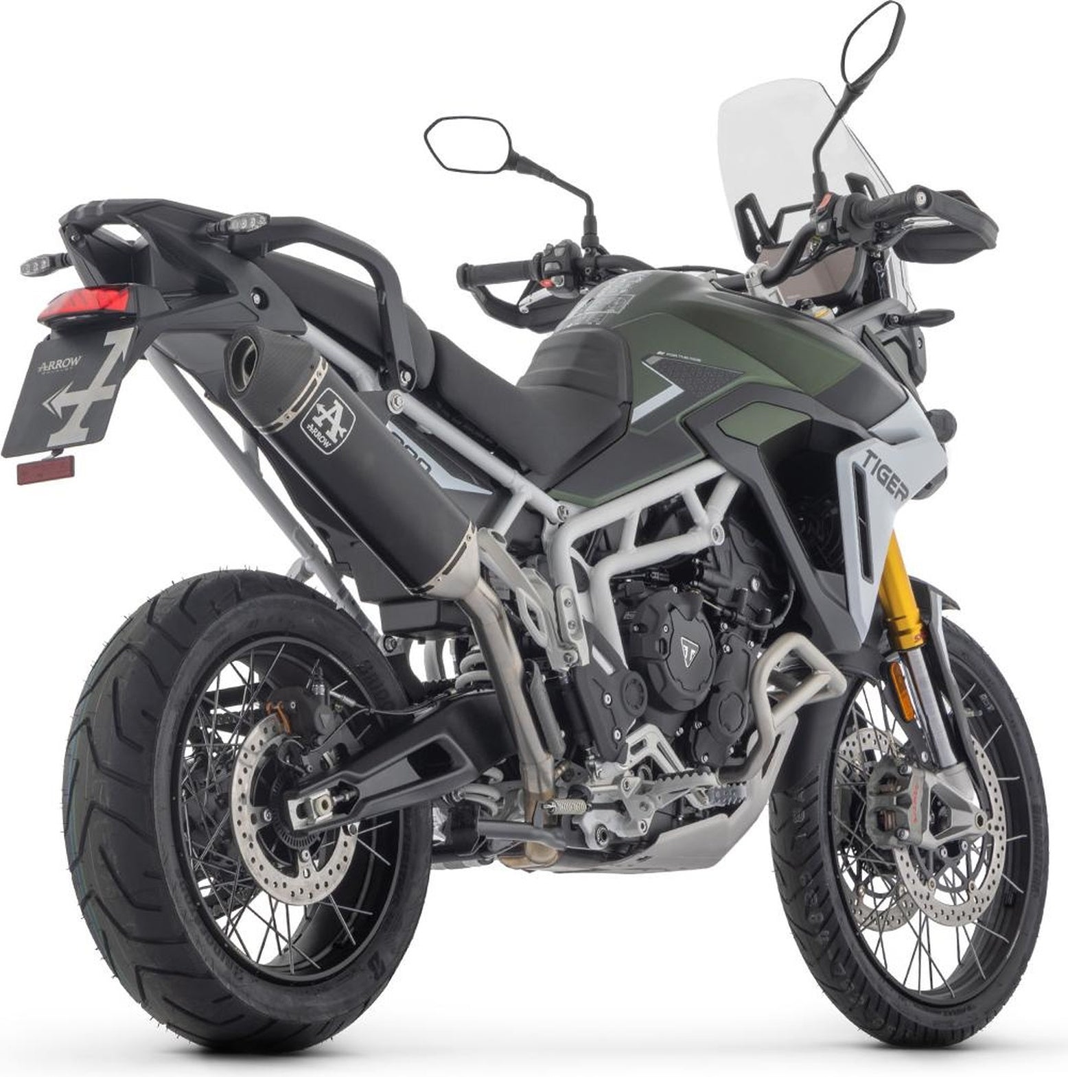 Exhaust Tip Without Sound Certification Veloce Black Aluminium Carbon - Arrow Special Parts Compatible With Triumph Tiger 900 (2024-2026)
