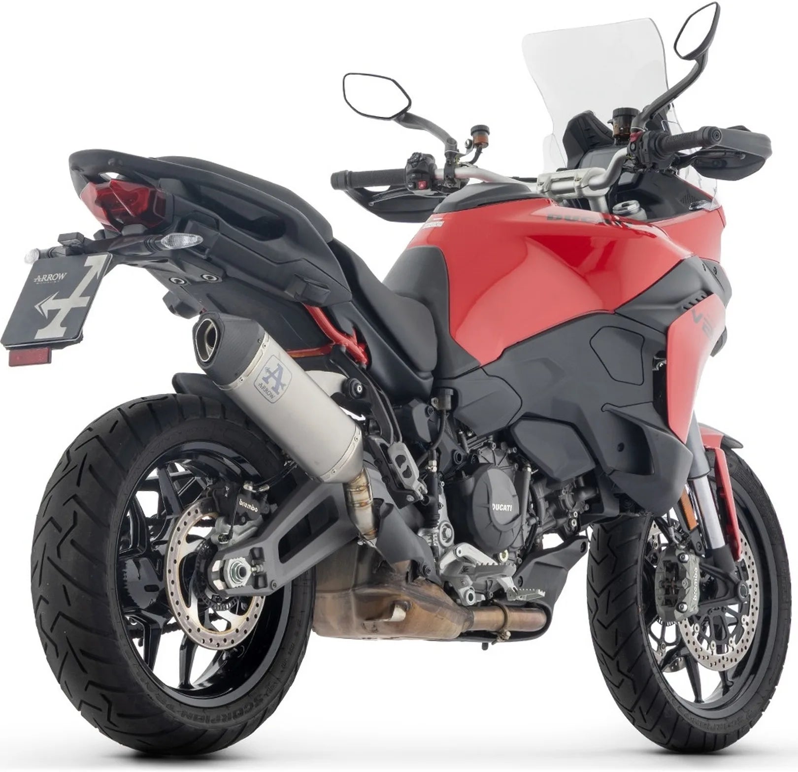 Uncatalysed Exhaust System Without Sound Certification Veloce Titanium Carby End Cap - Arrow Special Parts Compatible With Ducati Multistrada V2 - S (2025)