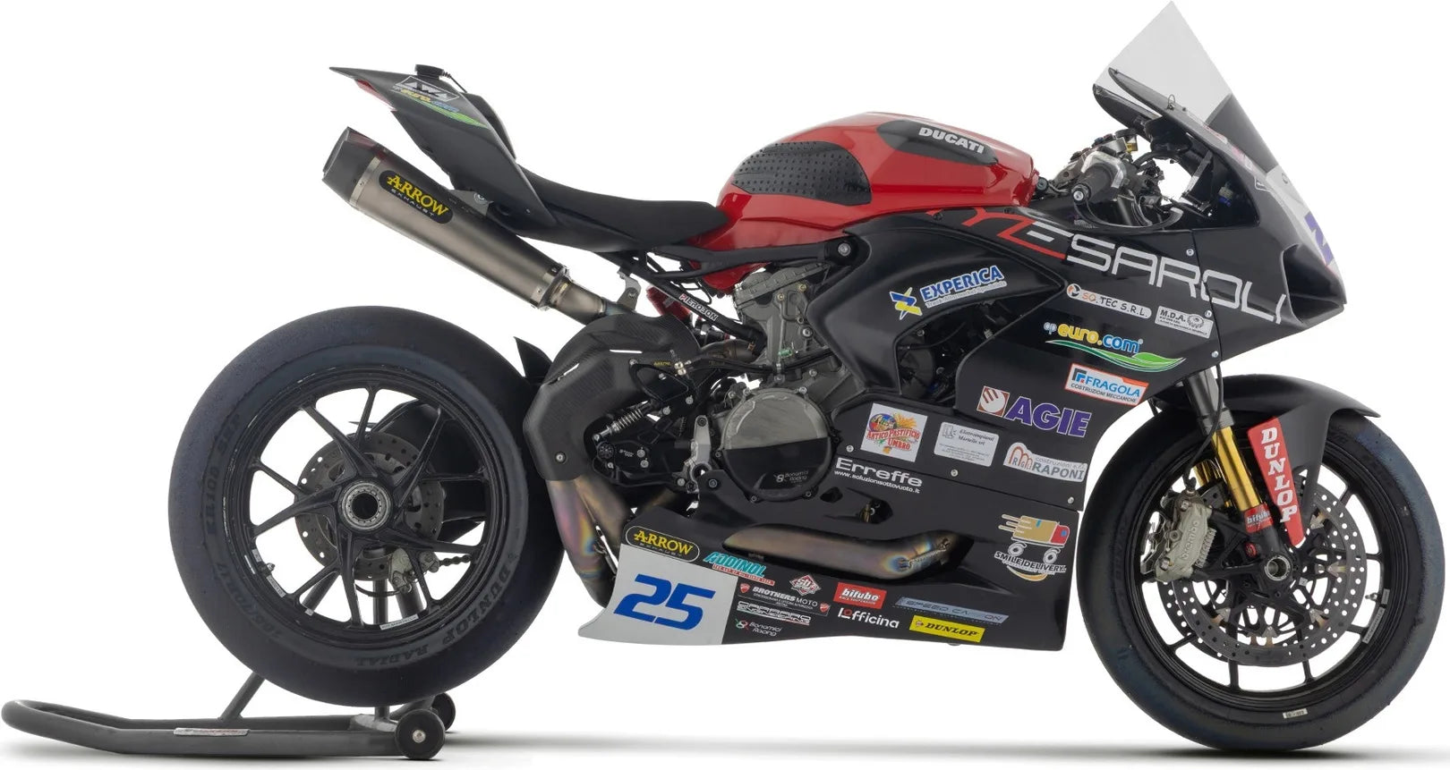 Exhaust Tip Without Sound Certification Works Black Titanium Carby End Cap - Arrow Special Parts Compatible With Ducati Panigale V4S (2025)