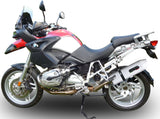 Exhaust Tip With Noise Certification Albus Ceramic White Aluminium - Gpr Compatible With Bmw R 1200 Gs - Adventure (2004-2009)