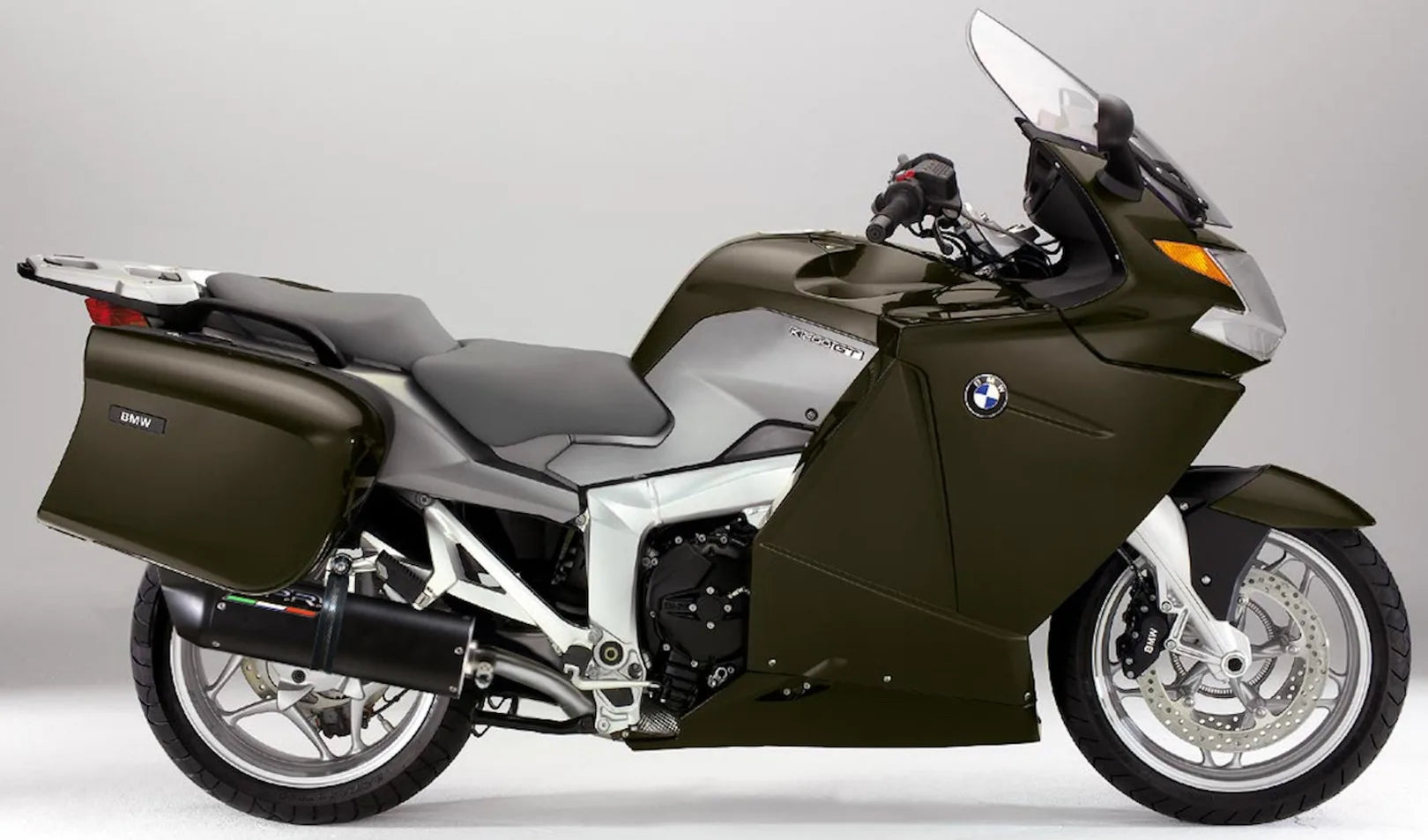 Complete Catalytic Exhaust System With Sound Certification Furore Aluminium Black - Gpr Compatible With Bmw K 1200 Gt (2006-2008)