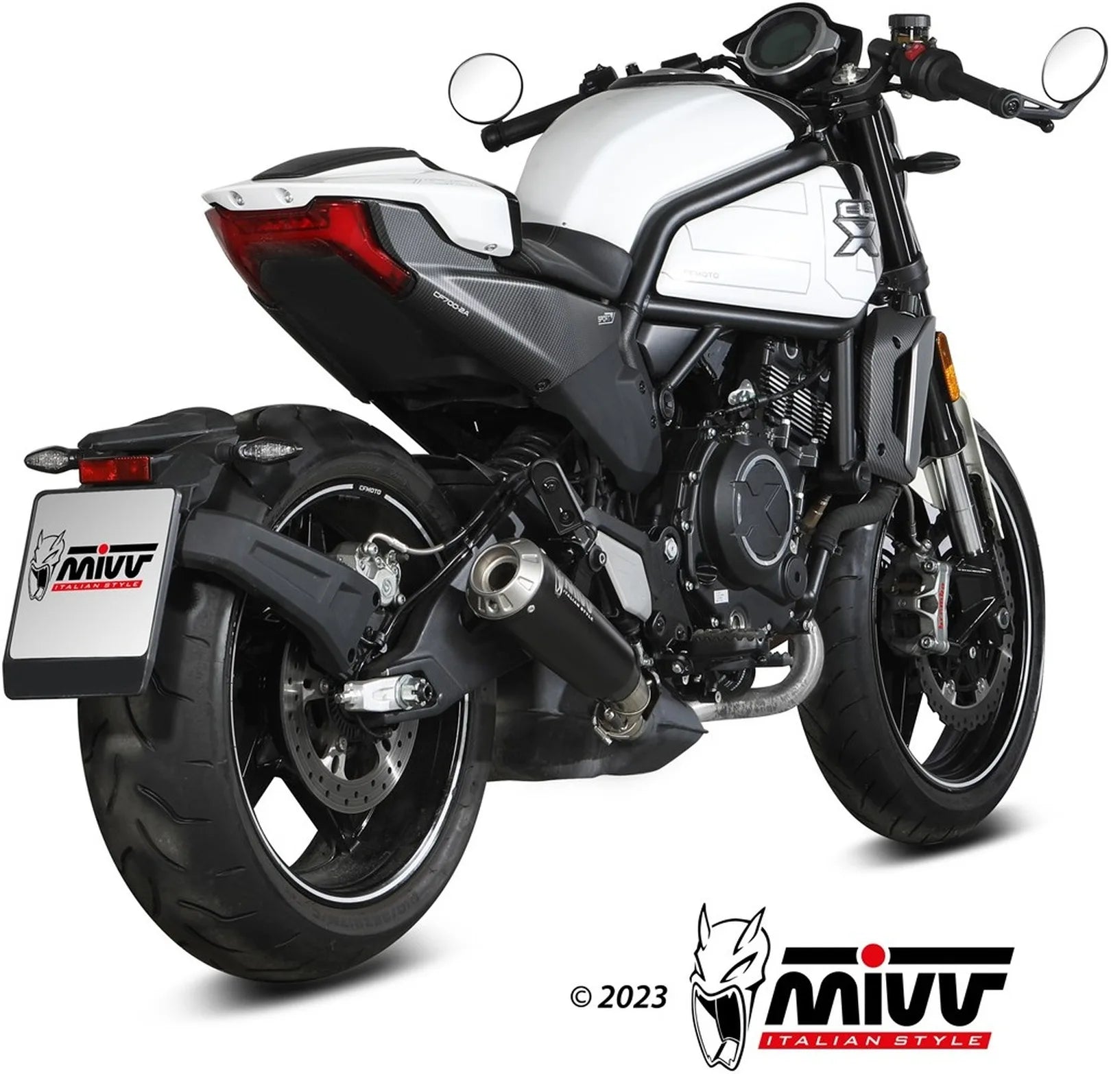 Exhaust Tip With Noise Certification X-M1 Steel Black - Mivv Compatible With Cfmoto 700 Cl-X (2023-2024)