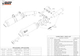 Dual Exhaust System With Sound Certification Gp Carbon - Mivv Compatible With Ducati Monster 750 (1999-2002)