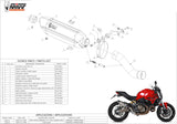 Catalytic Exhaust Tip With Sound Certification Suono Steel Black Carbon - Mivv Compatible With Ducati Monster 821 (2014-2017)