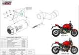 Uncatalysed Exhaust System Without Sound Certification Mk3 Stainless Steel - Mivv Compatible With Ducati Monster 821 (2018-2020)