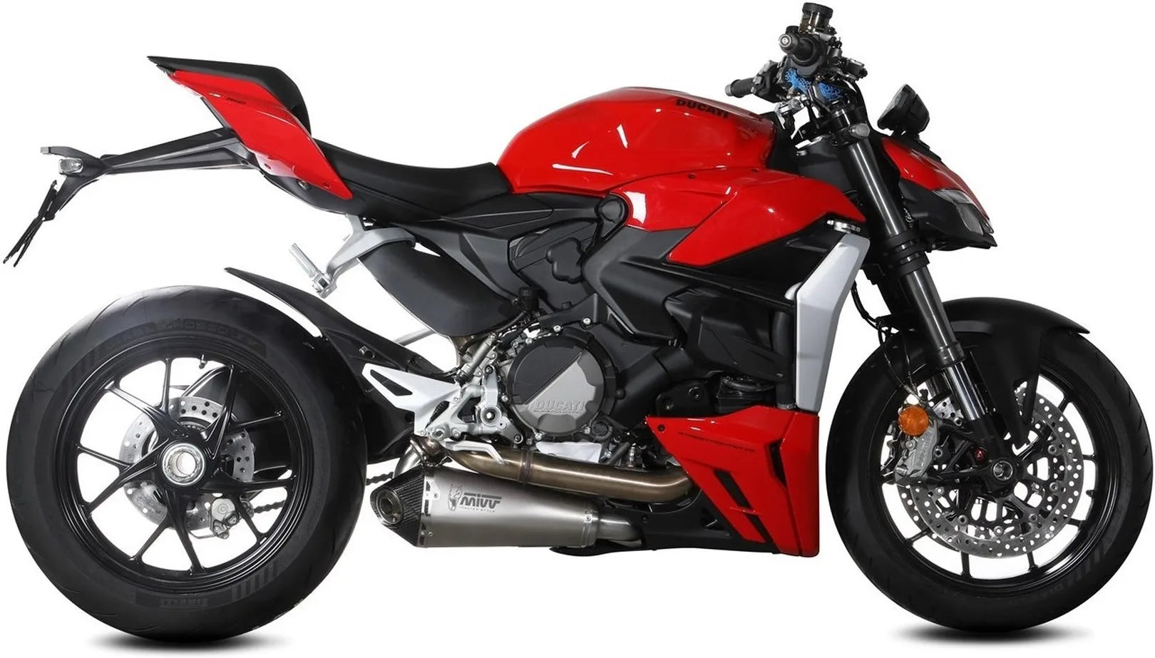 Catalytic Exhaust Tip With Sound Certification Delta Race Stainless Steel Carbon - Mivv Compatible With Ducati Streetfighter V2 (2022-2024)