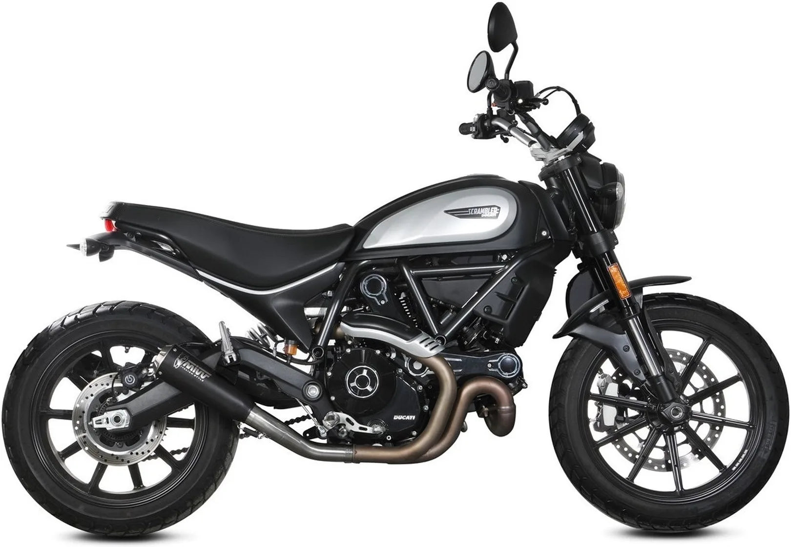 Uncatalysed Exhaust System Without Sound Certification X-M1 Steel Black - Mivv Compatible With Ducati Scrambler 800 Icon (2021-2022)