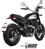 Uncatalysed Exhaust System Without Sound Certification X-M1 Steel Black - Mivv Compatible With Ducati Scrambler 800 Icon (2021-2022)