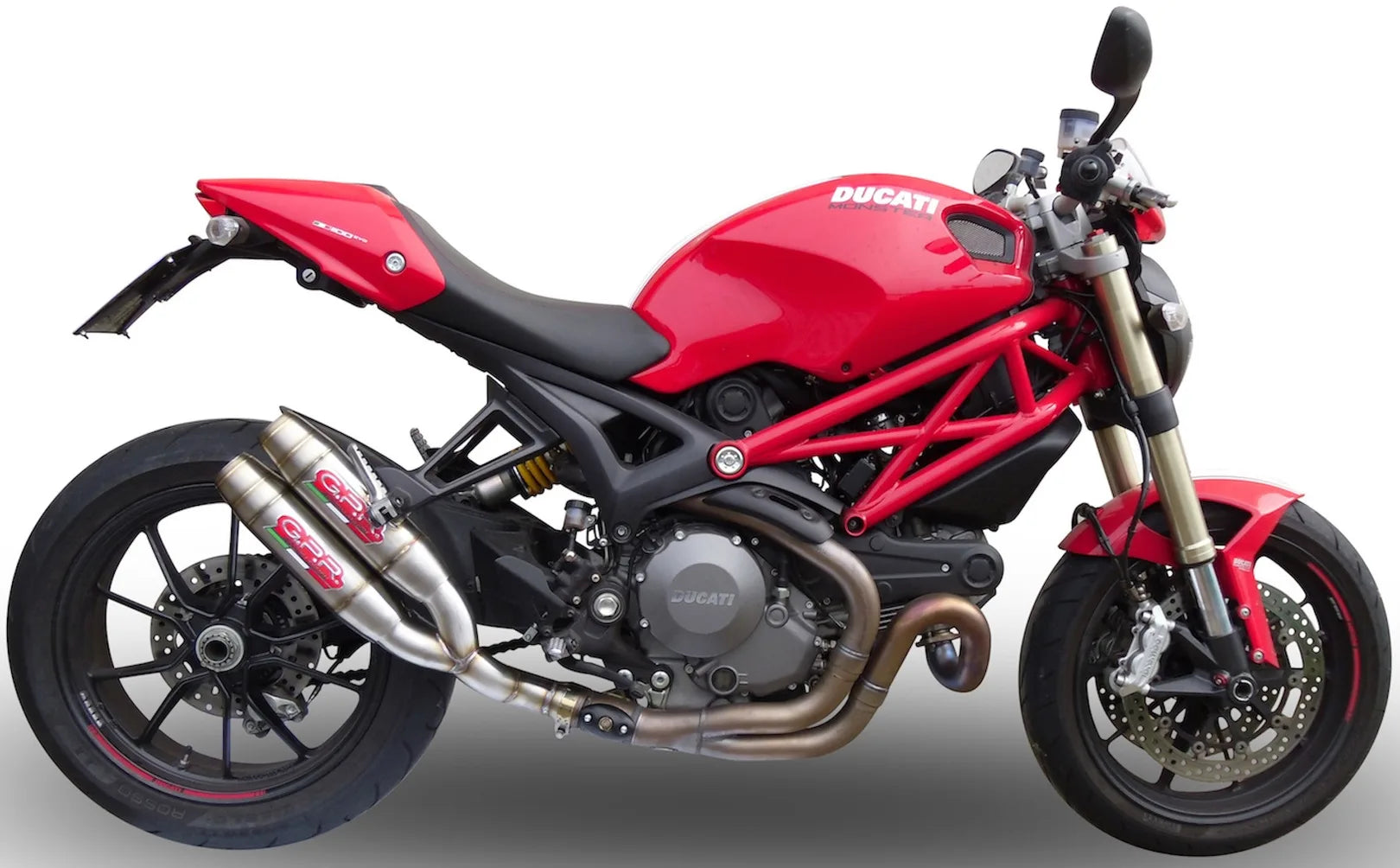 Dual Catalytic Exhaust Tips With Sound Certification Deeptone Stainless Steel - Gpr Compatible With Ducati Monster 1100 Evo (2011-2013)