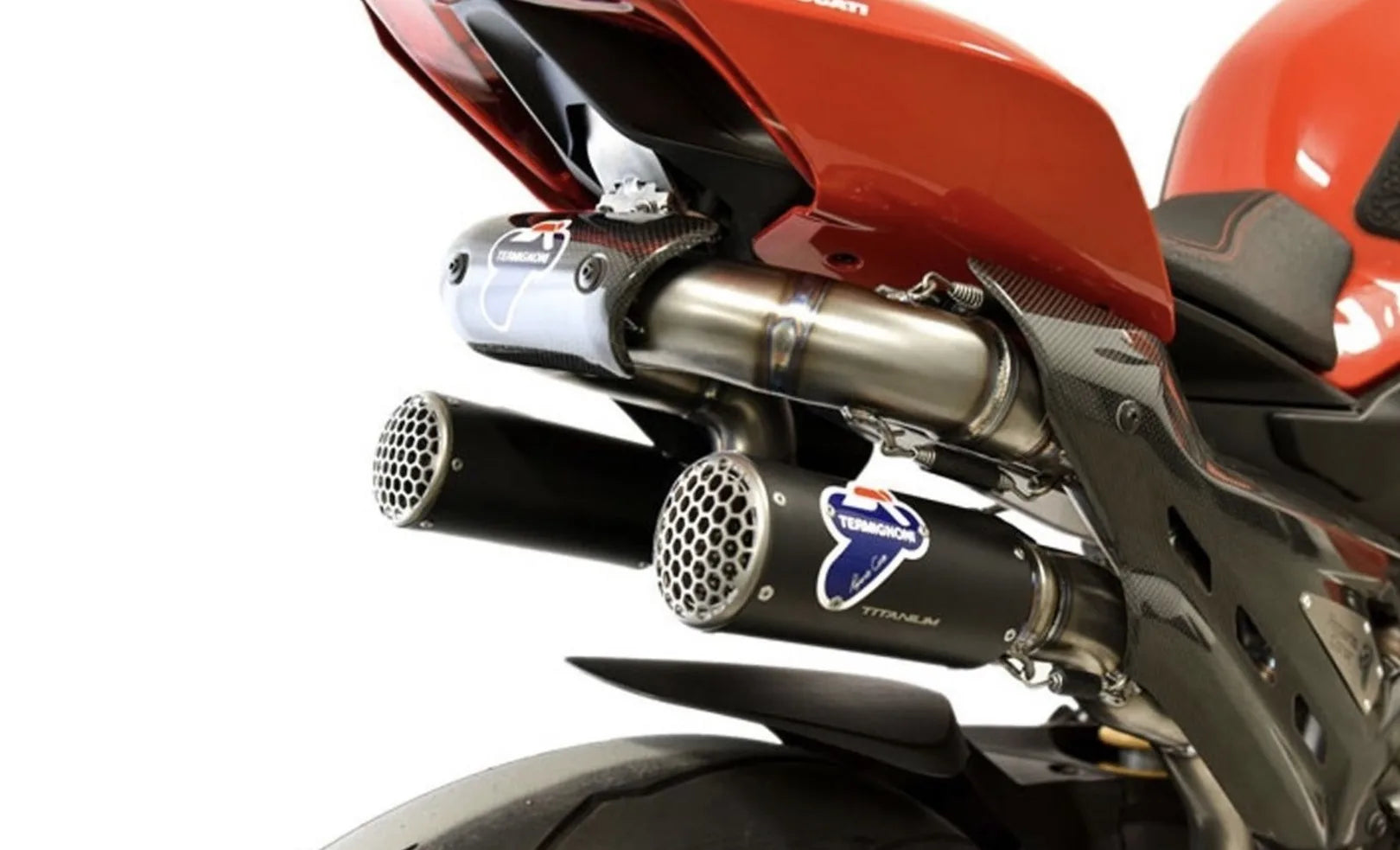 Complete Exhaust System Without Sound Certification Wsbk Replica Full Titanium Black Carbon Cap - Termignoni Compatible With Ducati Streetfighter V4 (2018-2023)