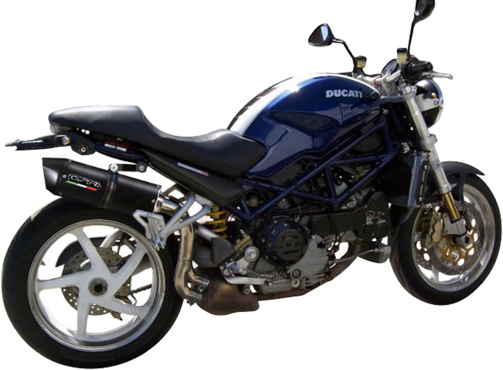 Dual Exhaust System With Sound Certification Furore Aluminium Black - Gpr Compatible With Ducati Monster S4 (2001-2003)