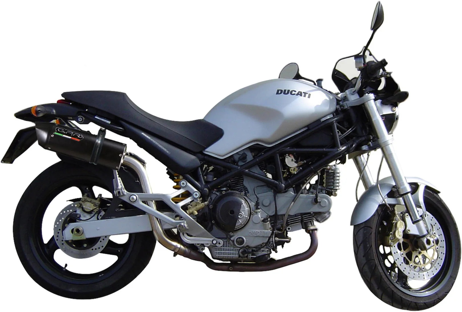 Dual Exhaust System With Sound Certification Furore Aluminium Black - Gpr Compatible With Ducati Monster 900 (2001-2003)