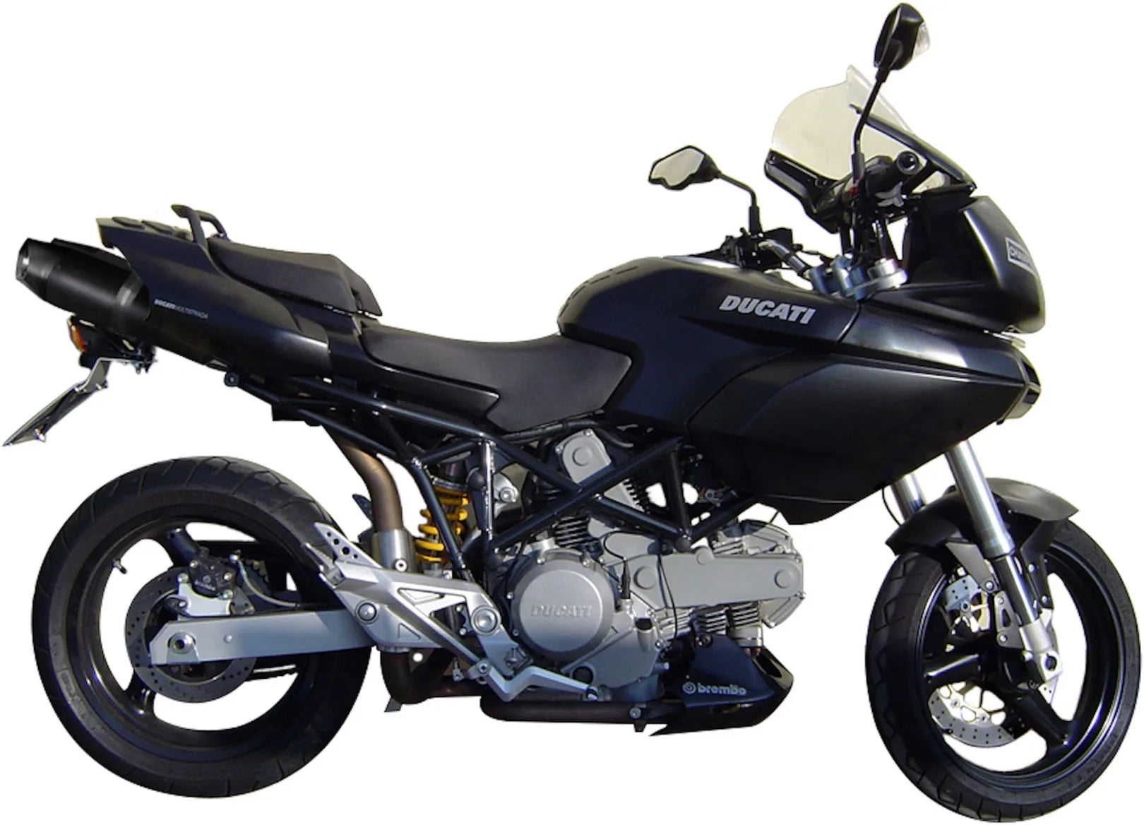 Dual Exhaust System With Sound Certification Furore Aluminium Black - Gpr Compatible With Ducati Multistrada 620 (2005-2007)
