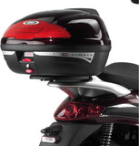 Monolock Black Top Case - 30 Lt Technopolymer - Givi Compatible With Piaggio Beverly 125 - 250 (2004)