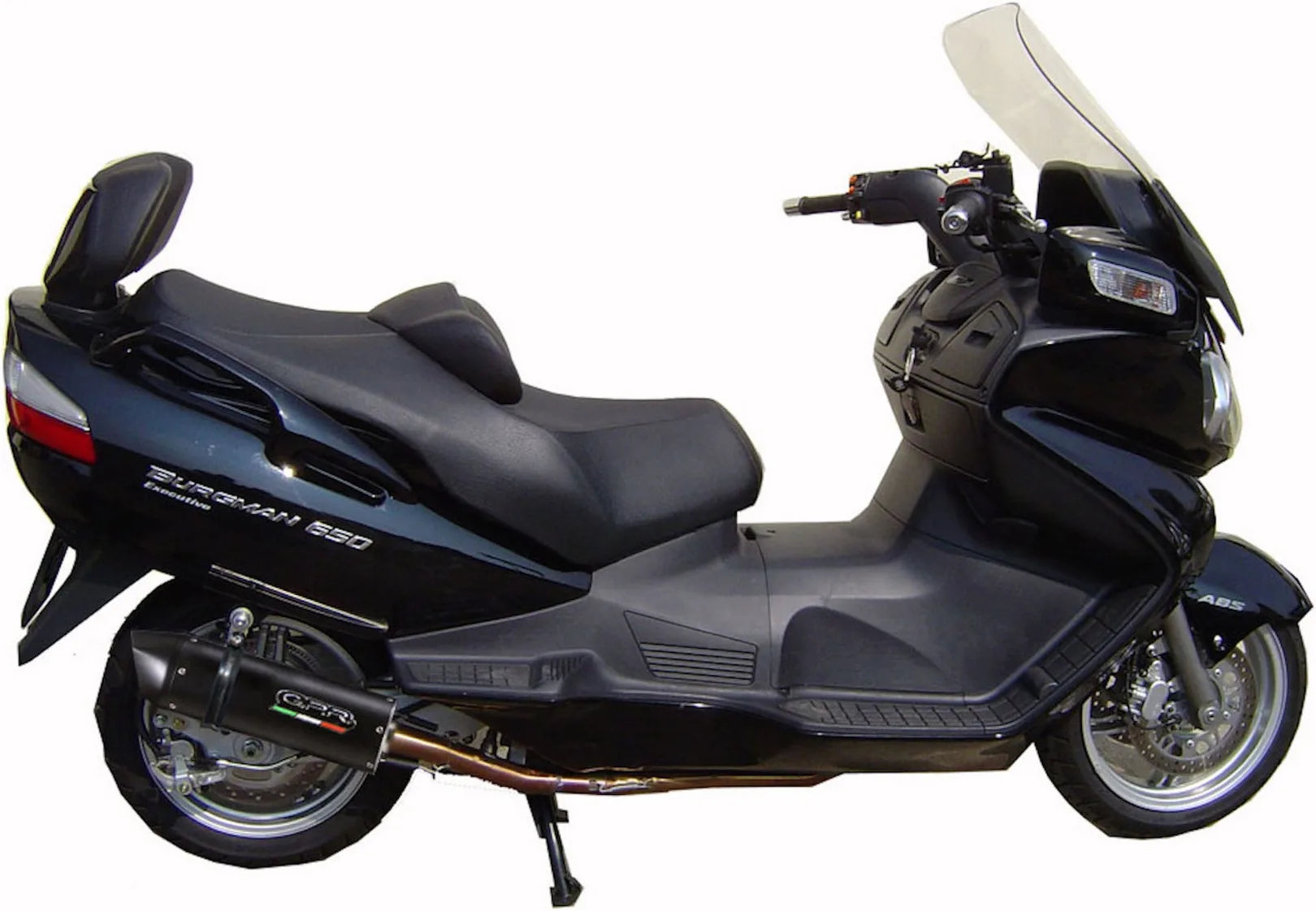 Complete Catalytic Exhaust System With Sound Certification Furore Aluminium Black - Gpr Compatible With Suzuki An 650 Burgman (2002-2012)