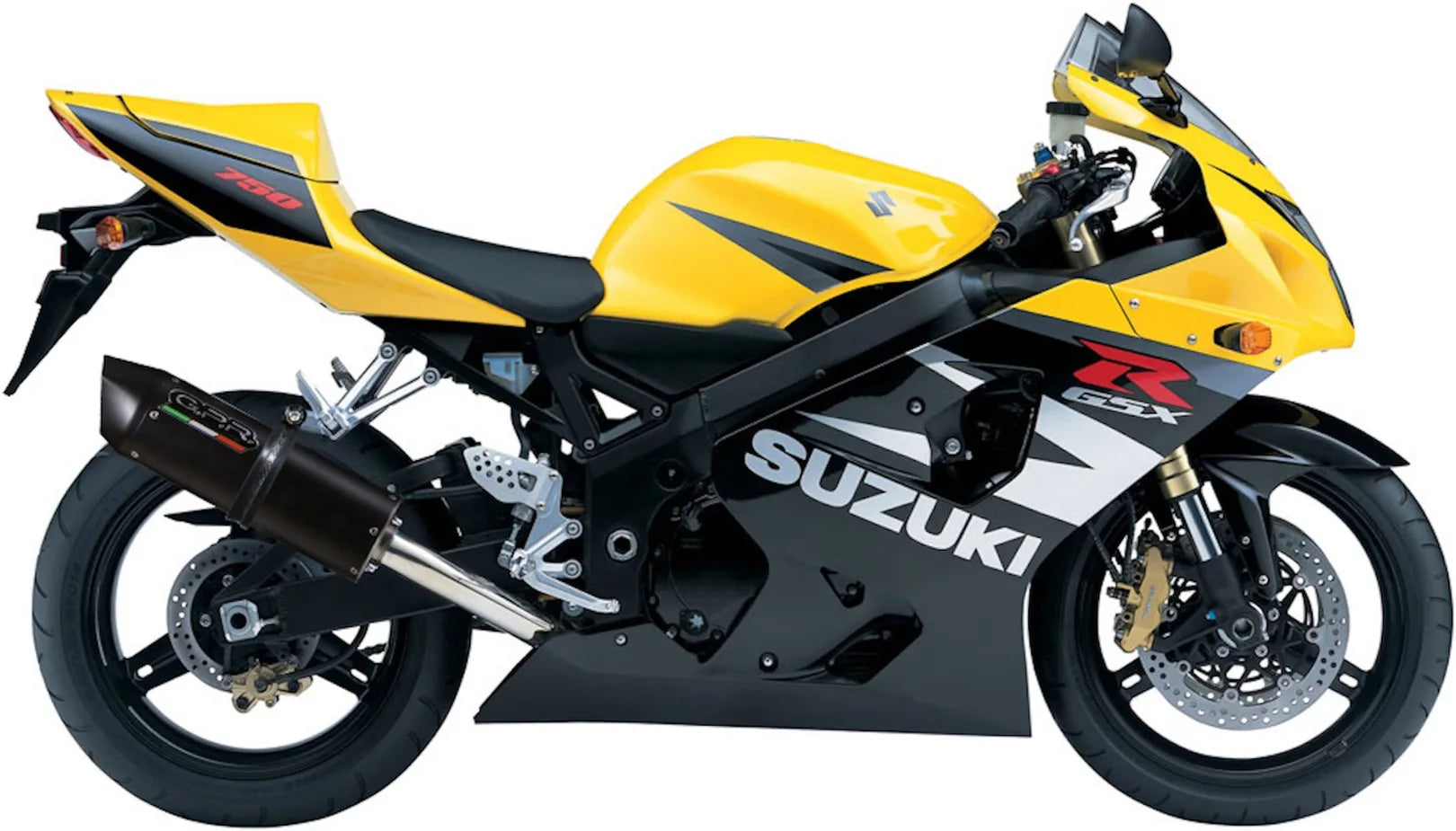 Catalytic Exhaust Tip With Sound Certification Furore Aluminium Black - Gpr Compatible With Suzuki Gsx-R 600 (2004-2005)