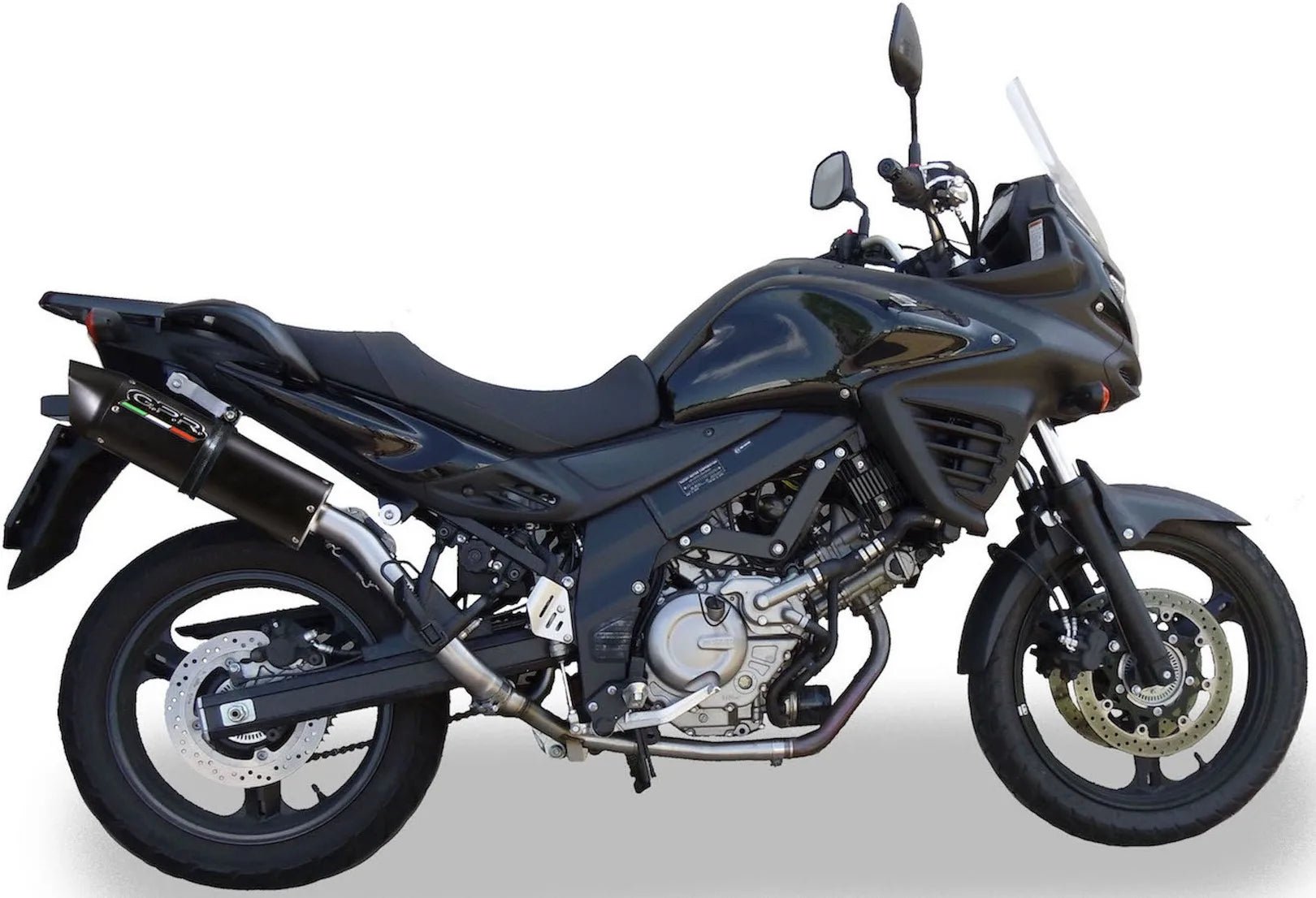 Exhaust Tip With Noise Certification Furore Aluminium Black - Gpr Compatible With Suzuki V-Strom Dl 650 (2012-2016)