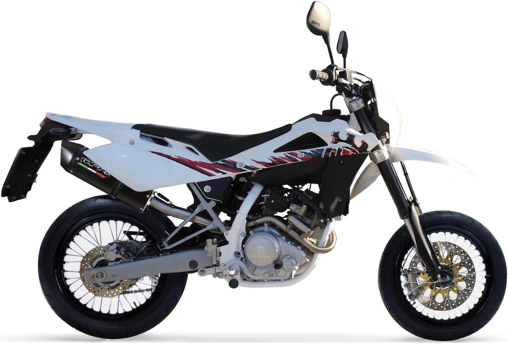 Complete Non-Catalytic Exhaust System With Sound Certification Furore Aluminium Black - Gpr Compatible With Husqvarna Smr 125 4T (2010-2013)