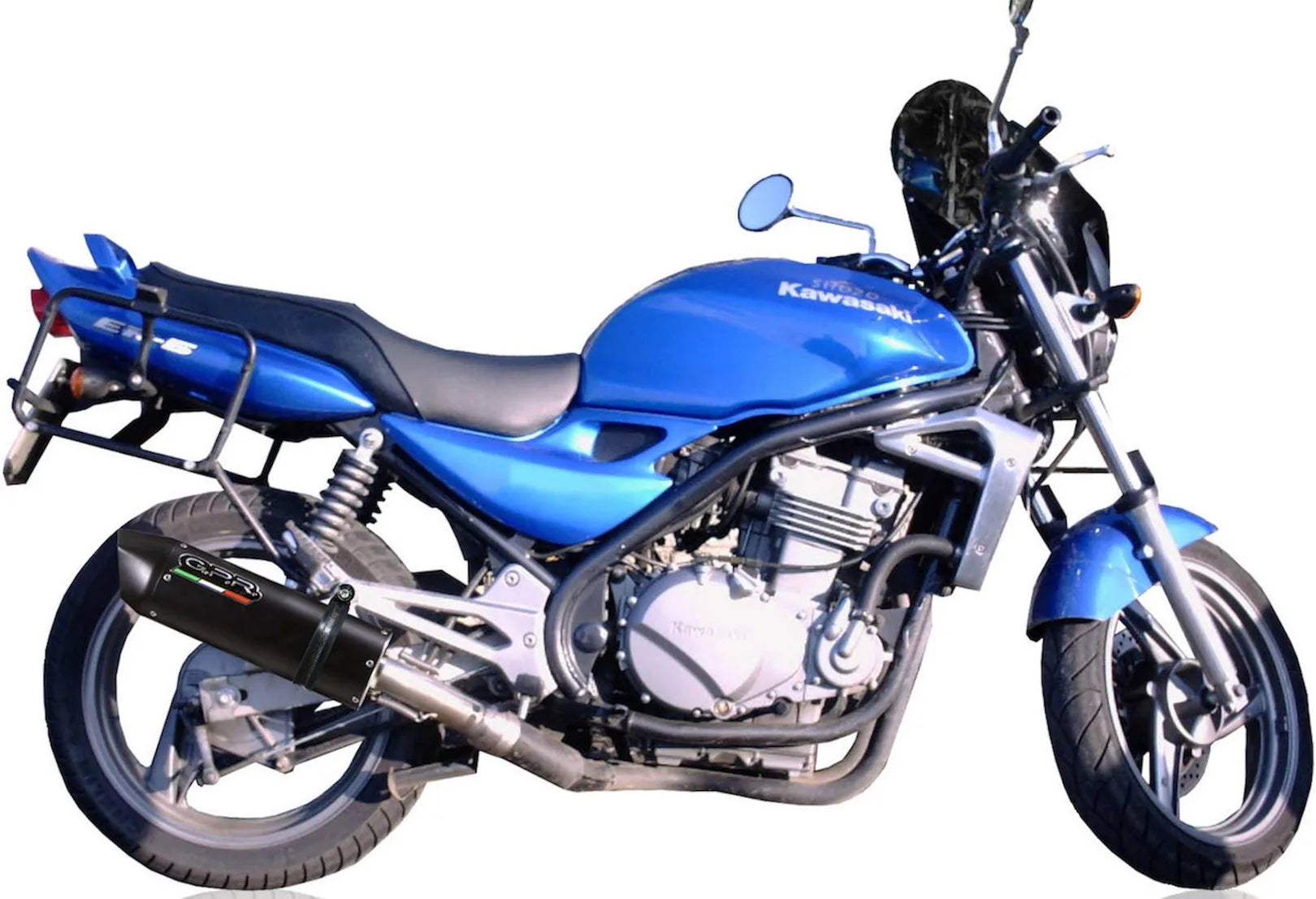 Exhaust Tip With Noise Certification Furore Aluminium Black - Gpr Compatible With Kawasaki Er-5 500 (1996-2006)