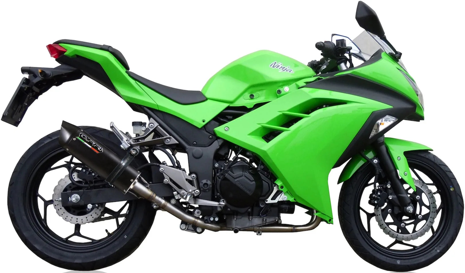 Exhaust Tip With Noise Certification Furore Aluminium Black - Gpr Compatible With Kawasaki Ninja 300 R (2012-2017)