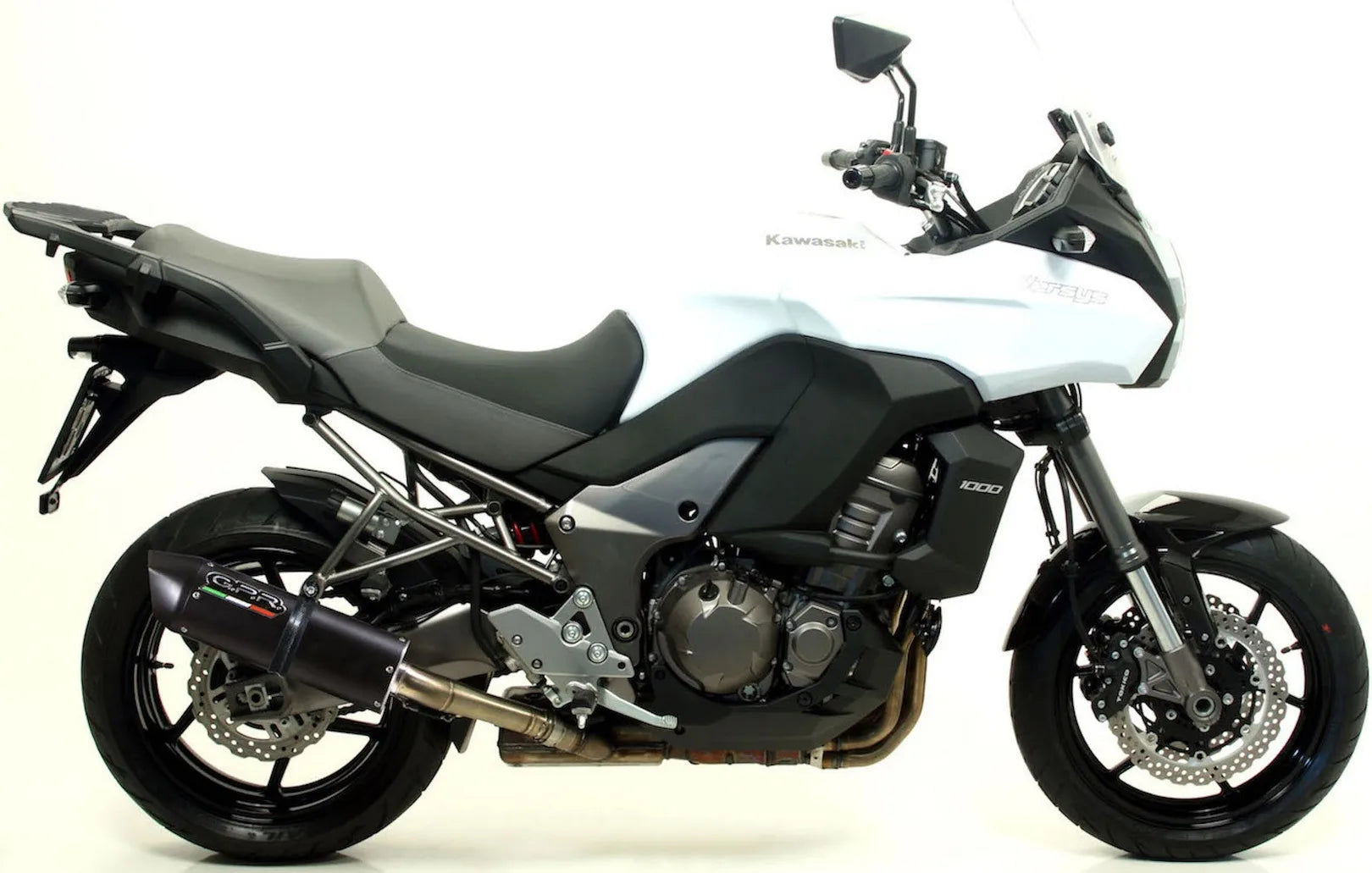 Exhaust Tip With Noise Certification Furore Aluminium Black - Gpr Compatible With Kawasaki Versys 1000 Ie (2011-2013)